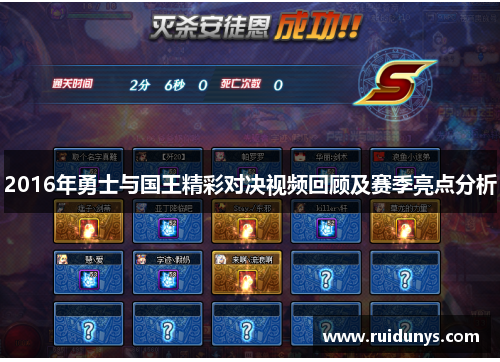 2016年勇士与国王精彩对决视频回顾及赛季亮点分析