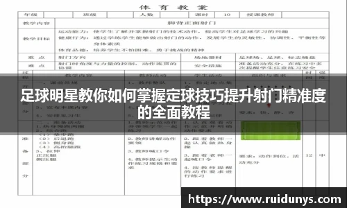 足球明星教你如何掌握定球技巧提升射门精准度的全面教程